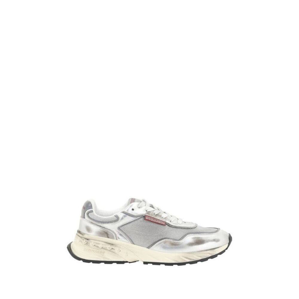 Dsquared² White Calf Leather Bos Taurus Athletic Men's Sneakers